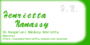 henrietta nanassy business card