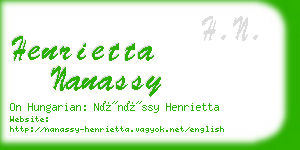 henrietta nanassy business card